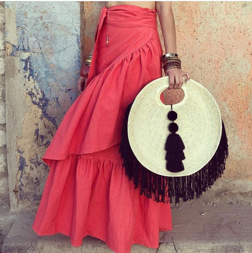 ALLE BOHO "EVA" Swim Cover Up, Beach Maxi Skirt, Organic Clothing