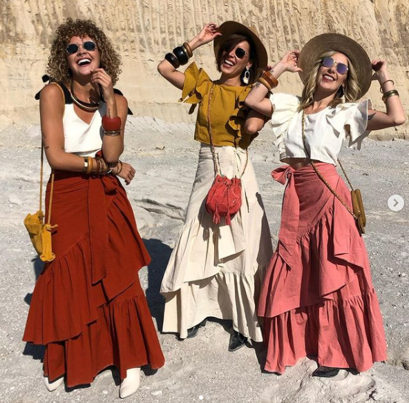 ALLE BOHO "EVA" Swim Cover Up, Beach Maxi Skirt, Organic Clothing