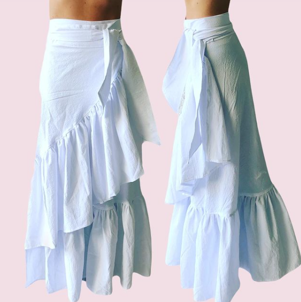 ALLE BOHO "EVA" Swim Cover Up, Beach Maxi Skirt, Organic Clothing