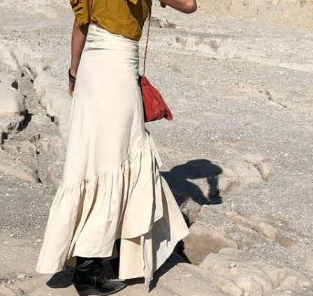 ALLE BOHO "EVA" Swim Cover Up, Beach Maxi Skirt, Organic Clothing