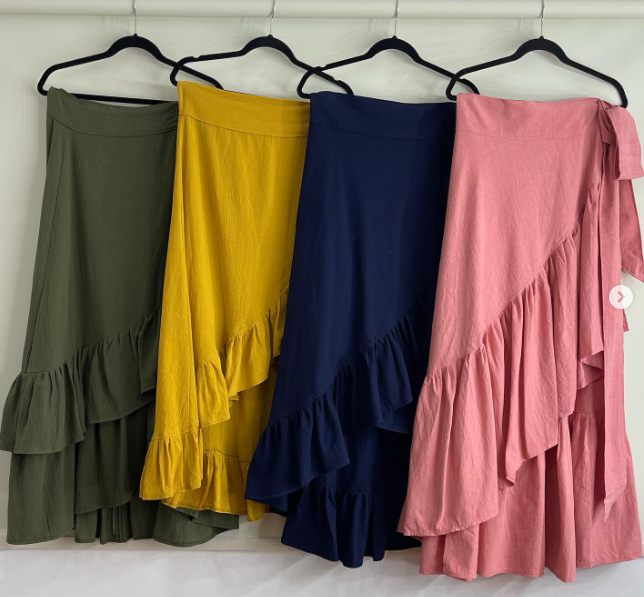 ALLE BOHO "EVA" Swim Cover Up, Beach Maxi Skirt, Organic Clothing
