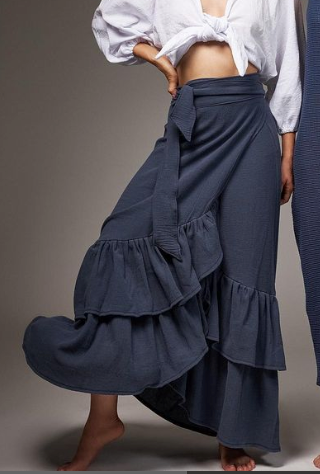 ALLE BOHO "EVA" Swim Cover Up, Beach Maxi Skirt, Organic Clothing